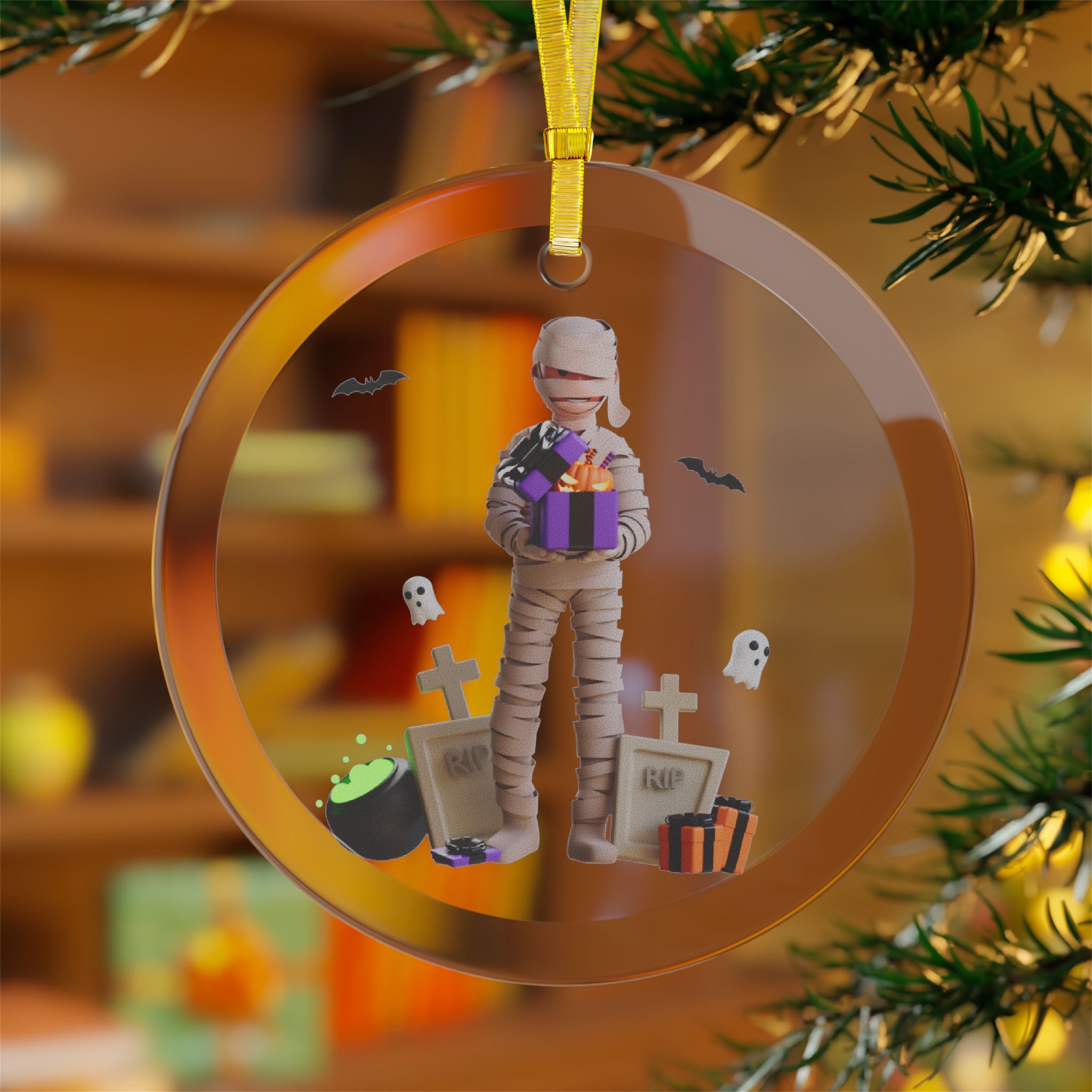 Halloween Mummy’s Spooky Surprise Gifts | Glass Ornaments